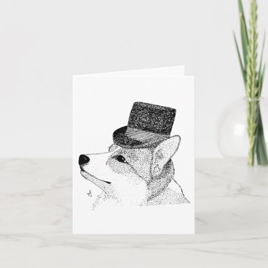 Top Hat Corgi Kaart (Voorkant)