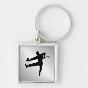 Top Hat en Cane Tap Dancer Sleutelhanger