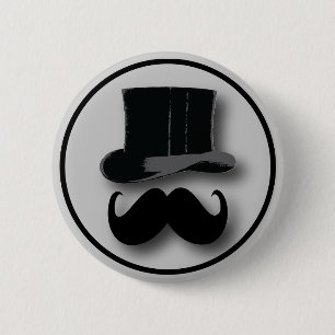 Top Hat en Mustache Button