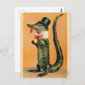 Top Hat Gator Briefkaart (Voorkant / Achterkant)