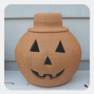 Top Hat Pumpkin Vierkante Sticker