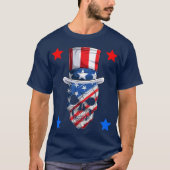 Top Hat Skull American Flag Stars Patriotic Unisex (Voorkant)