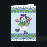 Top Hat Snowman - Carte de voeux<br><div class="desc">Une carte de voeux hivernale de bonhomme de neige dans un chapeau haut de gamme.</div>