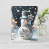 Top Hat Snowman Feestdagenkaart (Staand voorkant)