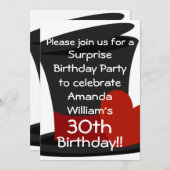 Top Hat Surprise Invitation de fête d'anniversaire (Devant / Derrière)