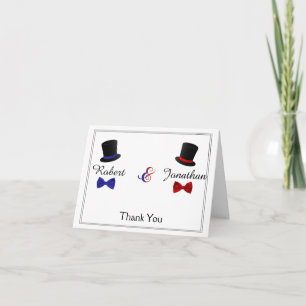 Top Hats Bow Stropdassen Gay Red Blue Weddenschap Bedankkaart