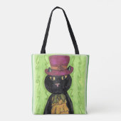 Top Hoed  Kat Cool Fun Marker Art Draagtas (Achterkant)