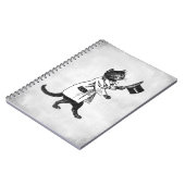 Top Hoed Kat Kunst Faux Canvas Notitieboek (Linkerzijde)
