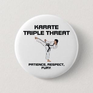 TOP Karate Slogan Ronde Button 5,7 Cm