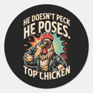 Top Kip Funny Haan Boer Liefhebber Pikt Niet Ronde Sticker