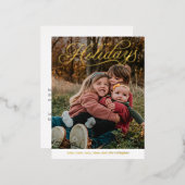 Top légende Joyeuses Fêtes Foil Carte postale (Recto/Verso)