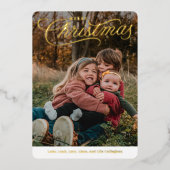 Top légende Joyeux Noël Foil Carte de vacances (Recto)