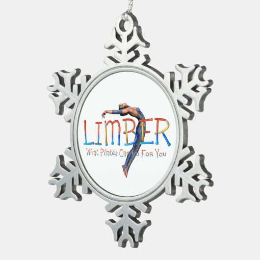 TOP Limber Pilates Tin Sneeuwvlok Ornament (Rechts)