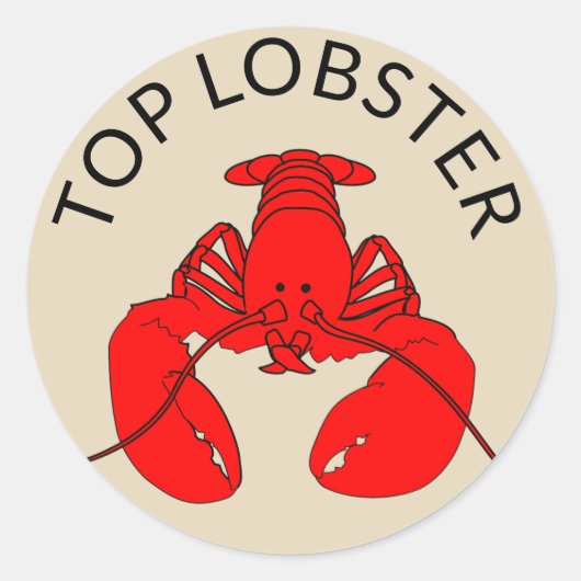 Top Lobster Ronde Sticker (Voorkant)