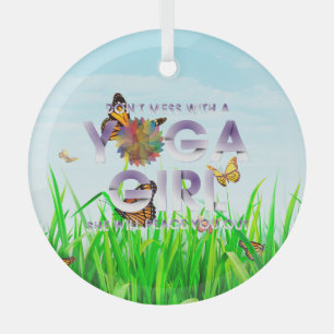 Top Niet Roeien Met Een Yoga Meisje Glas Ornament