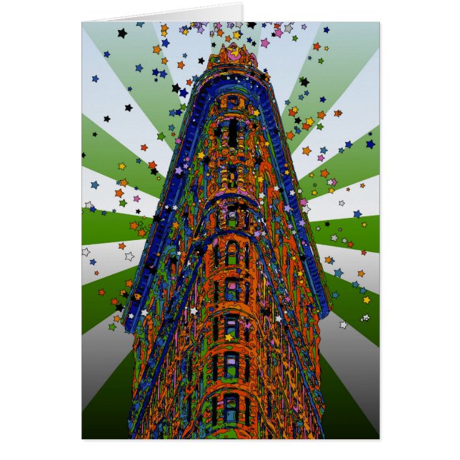 Top of the Flatiron Building - Green & White Rays (Devant)