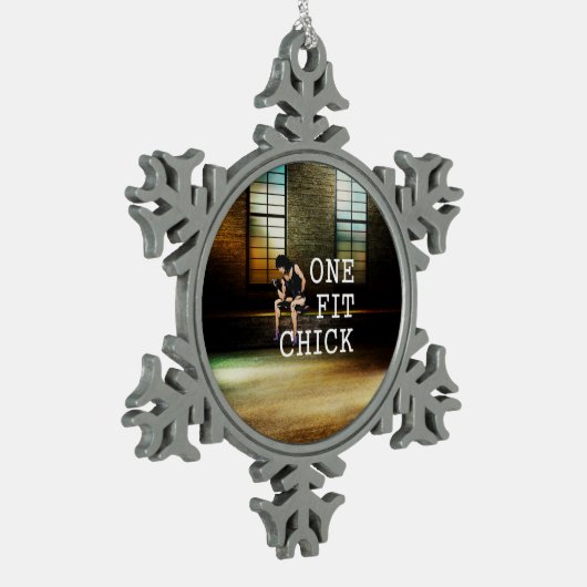 TOP One Fit Chick Tin Sneeuwvlok Ornament (Links)