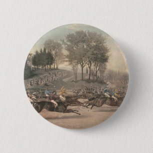 Top Paard Racing Fan Ronde Button 5,7 Cm