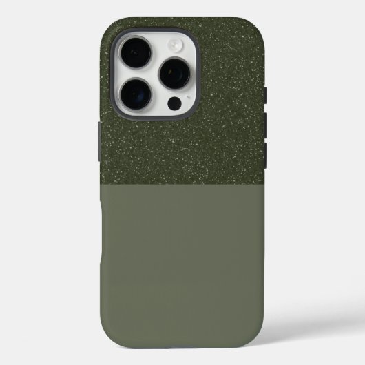 Top Parties scintillant Moss Green iPhone 16 Coque (Verso)