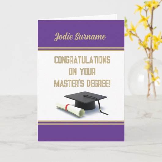 Top Pick! Master's Degree! Afstuderen Kaart (Gele Bloem)