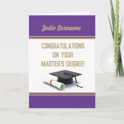 Top Pick ! Master's Degree ! Carte de diplôme (Devant)