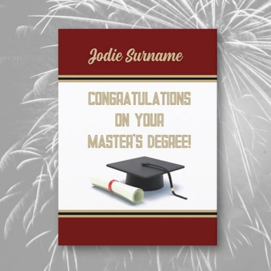 Top Pick ! Master's Degree ! Carte de diplôme