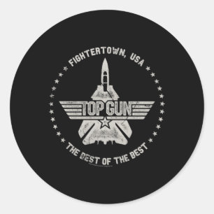 Top Pistool Fightertown USA Circle Ronde Sticker