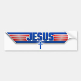 Top Pistool Logo Jesus Christus Wingman Bumperstic Bumpersticker