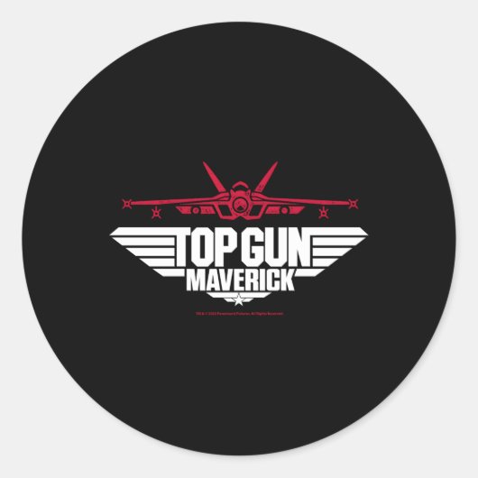 Top Pistool Maverick Fighter Jet Ronde Sticker (Voorkant)