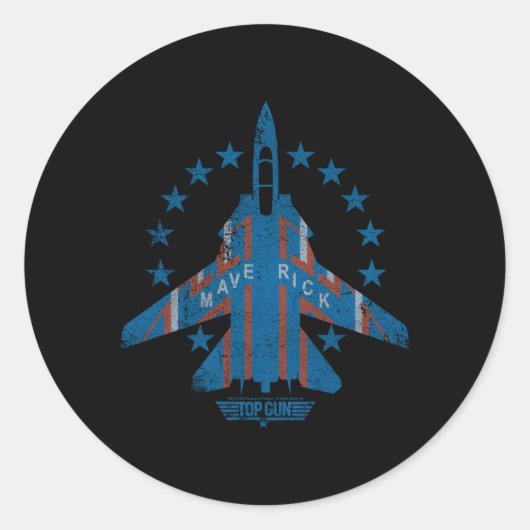 Top Pistool Maverick Ronde Sticker (Voorkant)