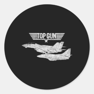 Top Pistool witte vlakken Ronde Sticker