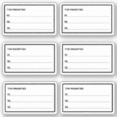 Top Prioriteiten Dagelijkse Planner Sticker (Voorkant)