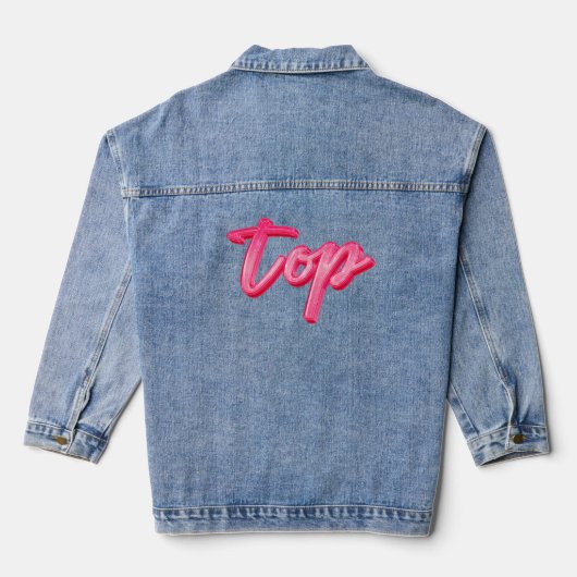 Top roze glitter girly denim jacket (Achterkant)