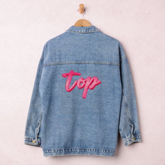 Top roze glitter girly denim jacket (Hangar)