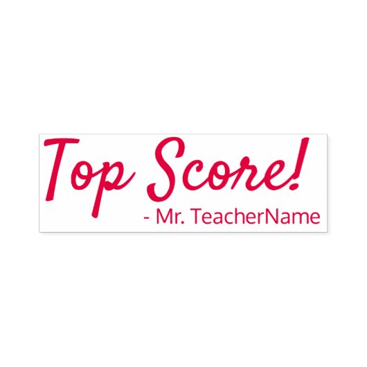"Top Score!" + Aangepaste onderwijsnaam Zelfinktende Stempel (Design)