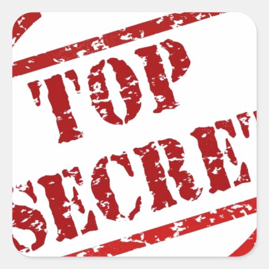 Top Secret afbeelding Vierkante Sticker (Voorkant)