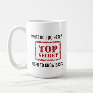 TOP SECRET - Funny Coffee Quotes - Koffiemok
