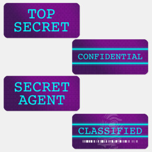 Top Secret / Geheime Agent / Geclassificeerd Labels