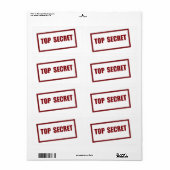 TOP SECRET Lg Etiket (Full Sheet)