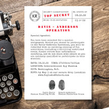 Top Secret Spy uitnodiging