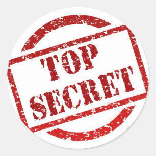 Top Secret Stamp Classic Ronde Sticker, Glanzend Sticker