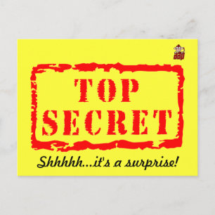 Top secret verjaardagsfeest uitnodiging briefkaart