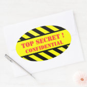 TOP SECRET - Vertrouwelijk Ovale Sticker (Envelop)