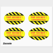 TOP SECRET - Vertrouwelijk Ovale Sticker (Vel)