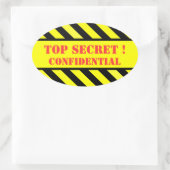 TOP SECRET - Vertrouwelijk Ovale Sticker (Tas)