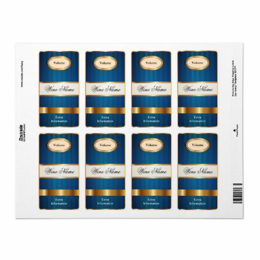 Top Shelf Blue Wine Étiquette (Feuille entière)