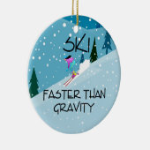 TOP Ski Sneller Keramisch Ornament (Rechts)