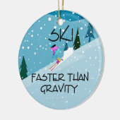 TOP Ski Sneller Keramisch Ornament (Links)