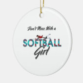 TOP Softball Girl Keramisch Ornament (Links)