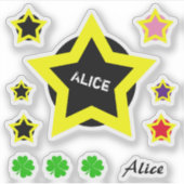 Top Star & Alice nom /Clover chanceux Set Sticker (Devant)